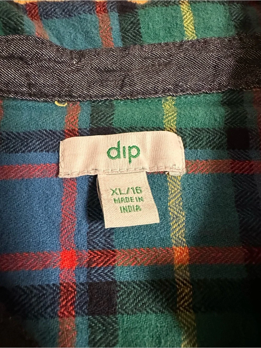 Grunge Blue and Green Plaid Button-Up Shirt